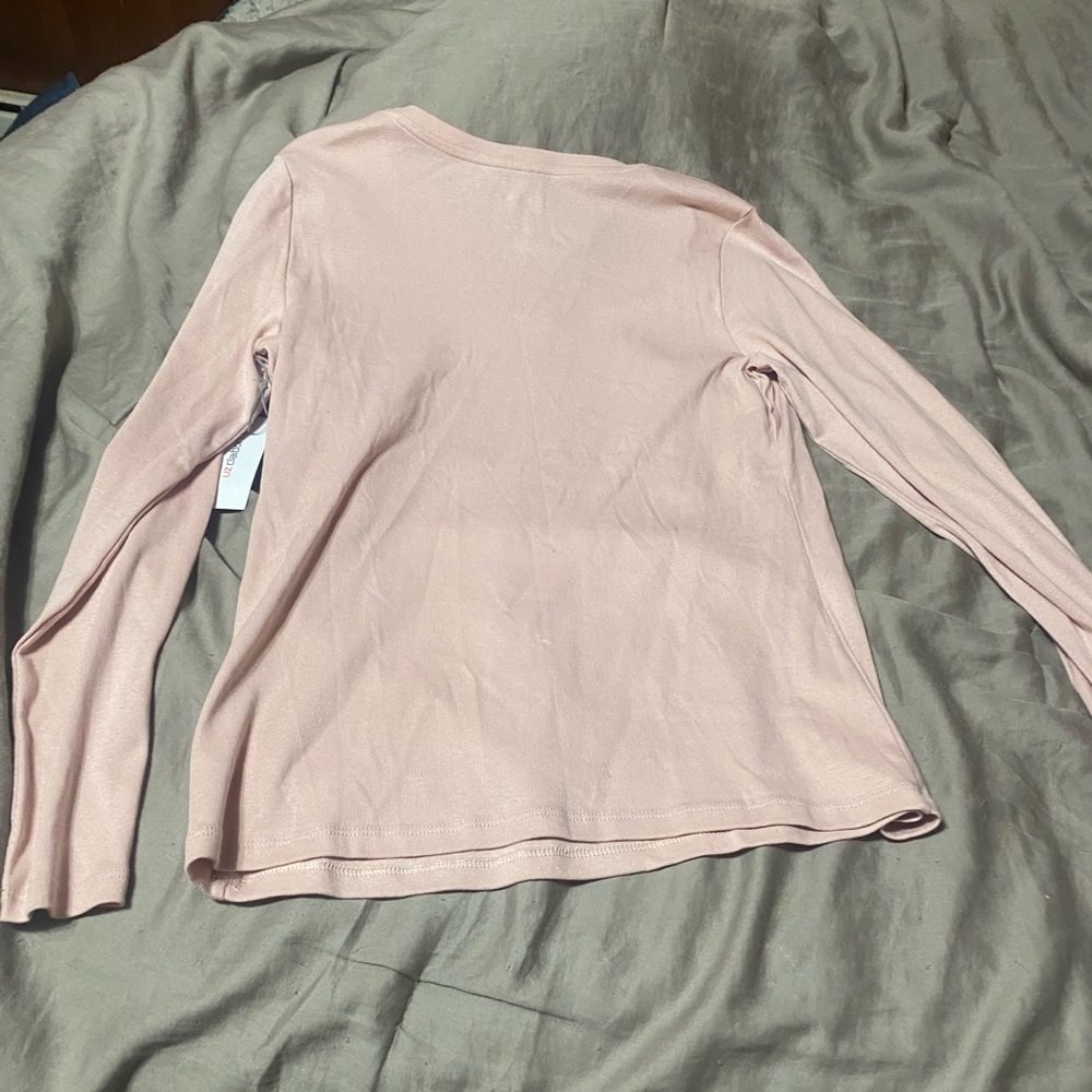 Liz Claiborne Blush V-Neck Long Sleeve Blouse - Picture 4 of 4